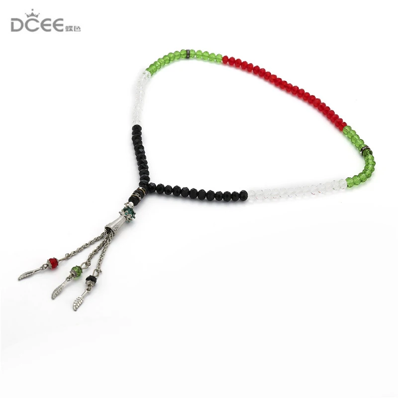 Арабский флаг цвета 99 tesbih Молитвенные Четки из бусин tasbih мусульманский автомобиль-домашний офис Висячие masbaha misbaha sibaha subha