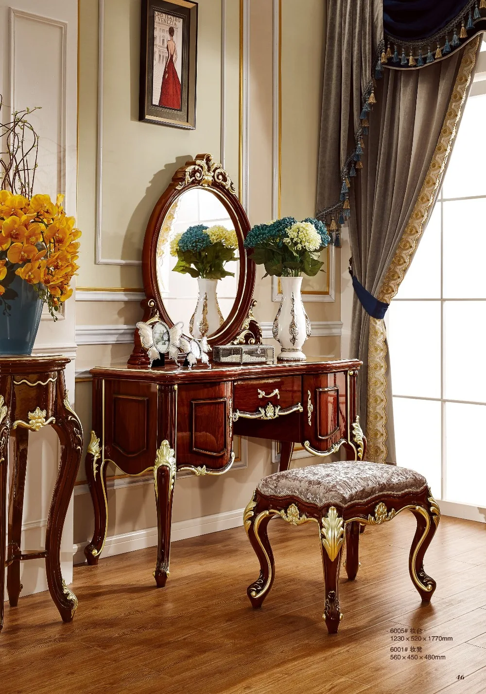 Комод европейский стиль спальня макияж стол слоновая кость белый маленький Huxing