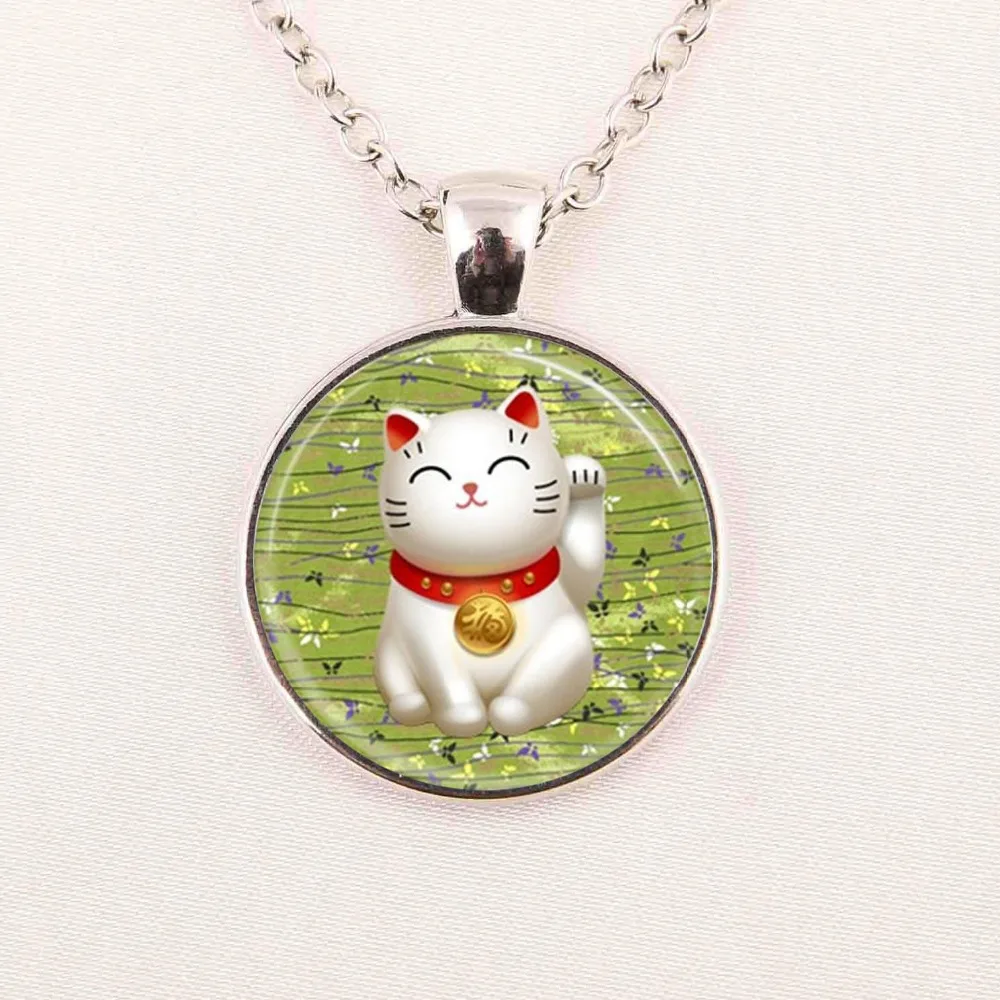 Wholesale animal glass cabochon black cat pendant necklace jewelry dome | Украшения и аксессуары