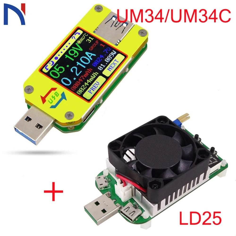 Вольтметр Амперметр UM34 UM34C LD25 для приложения USB 3 0 Type C DC измеритель напряжения