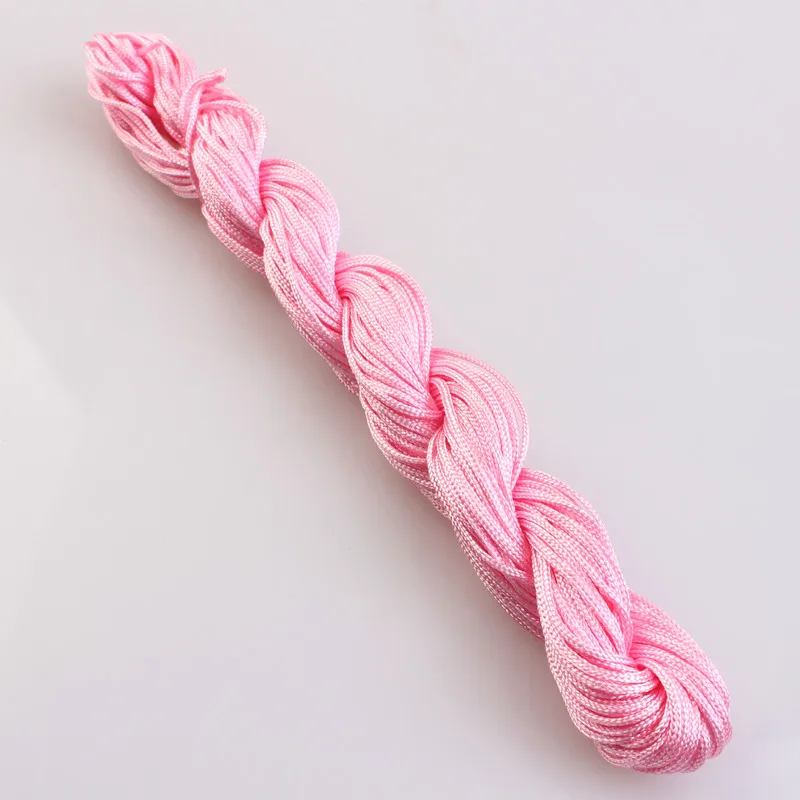 Pink 23 Цвета 1 мм китайские узлы нейлоновый шнур Шамбала Макраме шнур Бисероплетение для изготовления браслета - Цвет: Pink