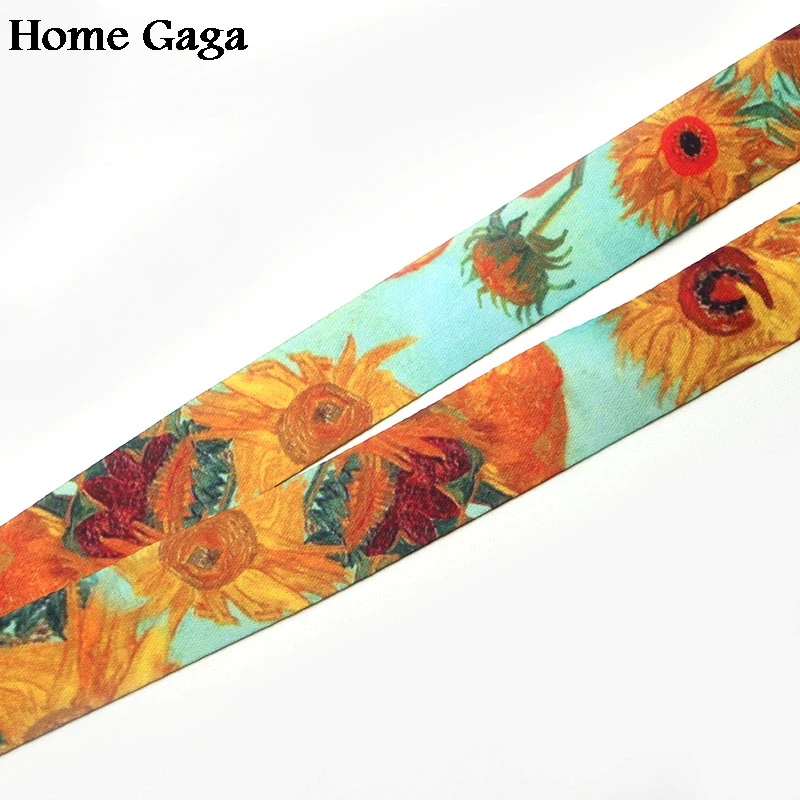 D0260 Homegaga Van Gogh's картины Подсолнух ключ шнурок ID Держатели для телефона ремешки