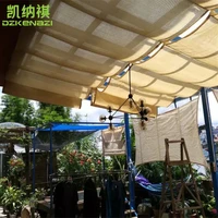 customized sliding roof retractable wave sun shade sail with pulley made of 185 gsm 95 uv hdpe shade net yard balcony