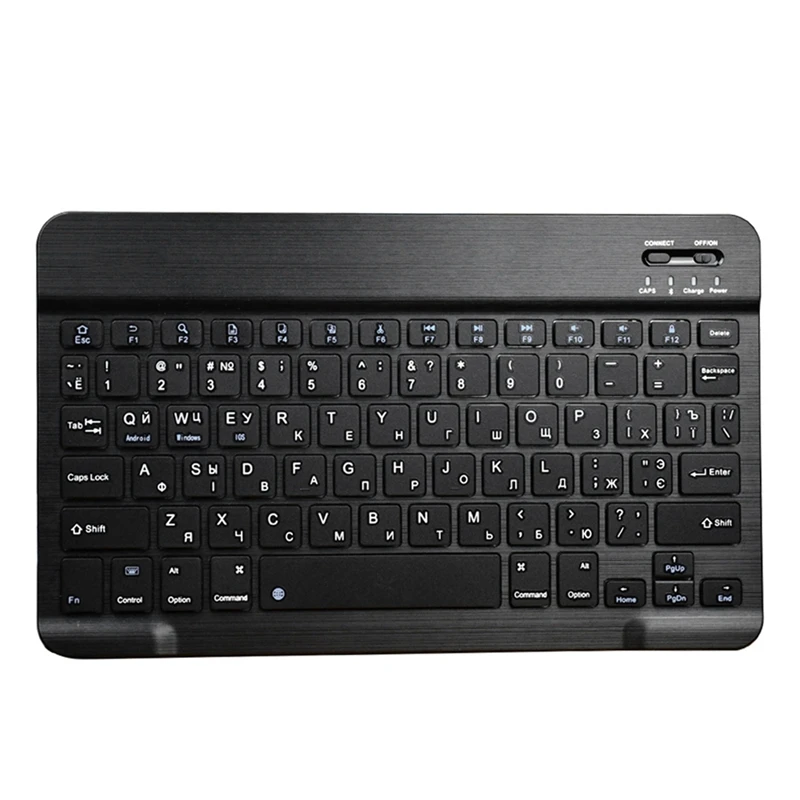 Black Русская клавиатура ультра-тонкая Bluetooth 3,0 Беспроводная клавиатура для компьютера офиса черный пластик - Color: Black