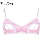 Мужской атласный бюстгальтер TiaoBug нижнее белье Sissy, бюстгальтер с регулируемыми бретельками, цвет в ассортименте