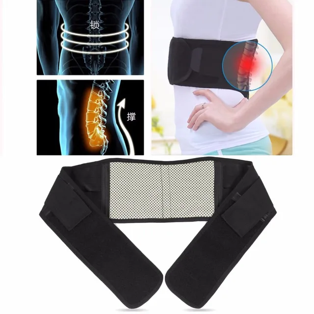 Adjustable Tourmaline Self-heating Magnetic Therapy Waist Belt Lumbar Support Back Waist Support Brace Double Banded aja lumbar 4