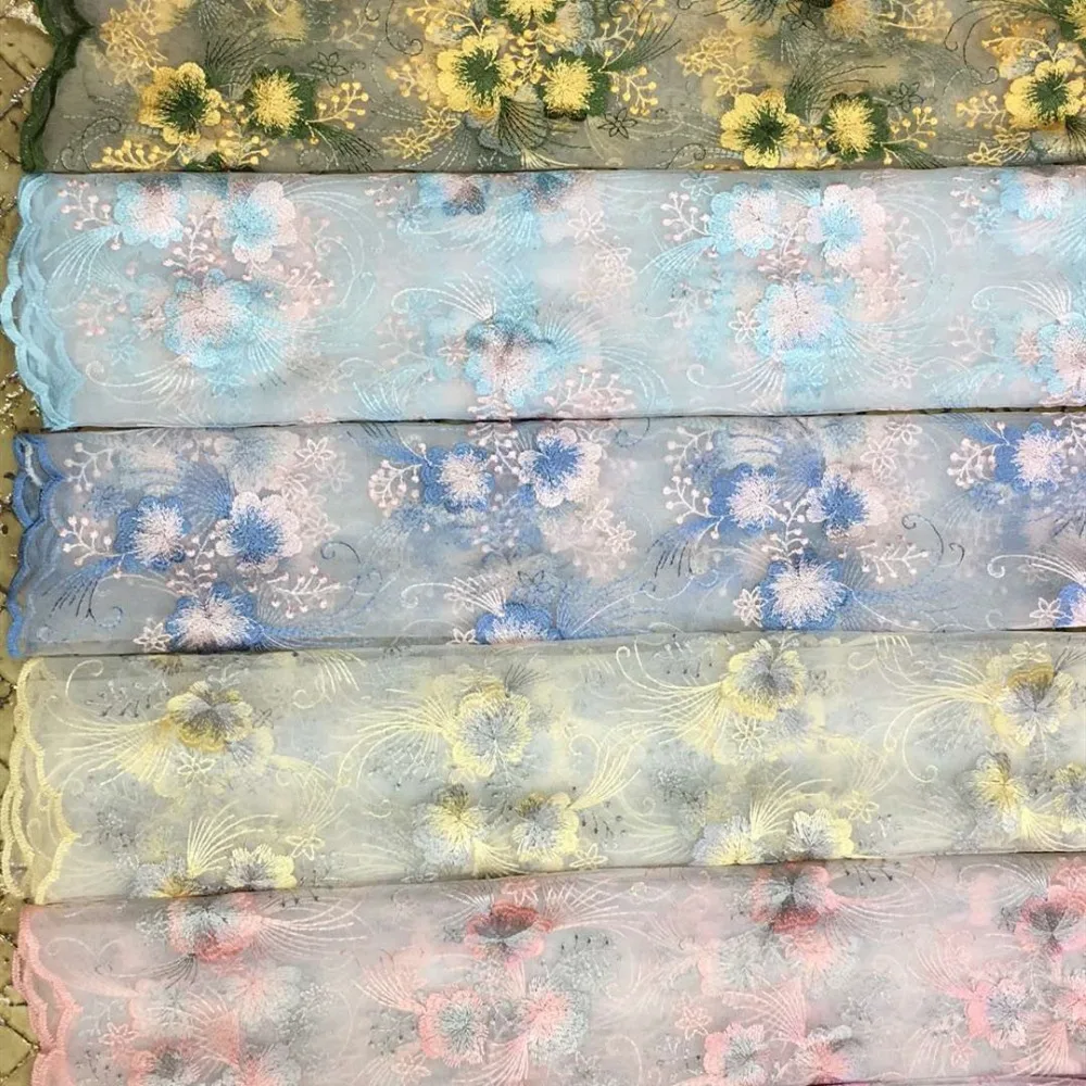 Новая сетчатая ткань с вышивкой Высококачественная африканская кружевная для