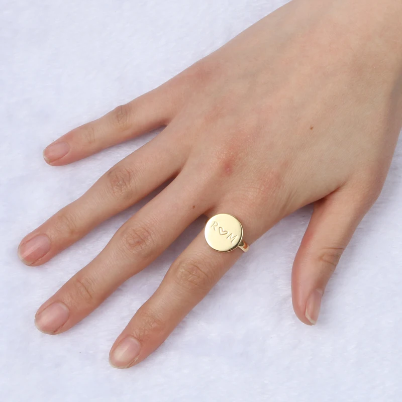 DUOYING Золотое кольцо на заказ гравировка имени персонализированное ручная работа