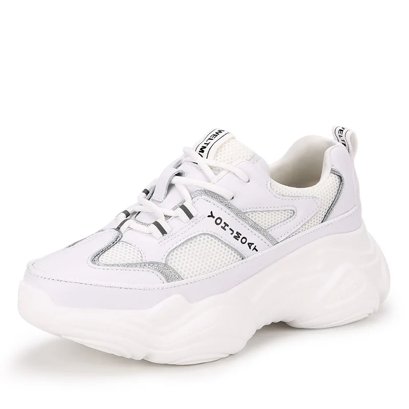 Jookrrix 2019 Shoes Women Sneakers Platform zapatos de mujer Ladies White footware Genuine Leather chaussures femme Patchwork | Обувь