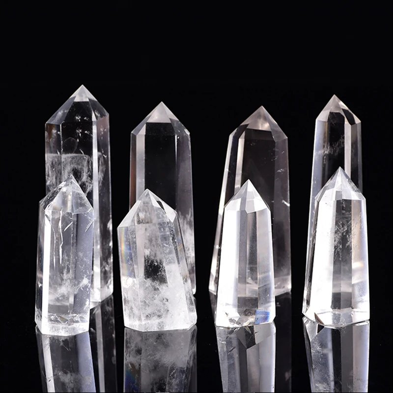 Runyangshi Хрустальный столбик камень 1 шт. простой стиль натуральный белый кристалл