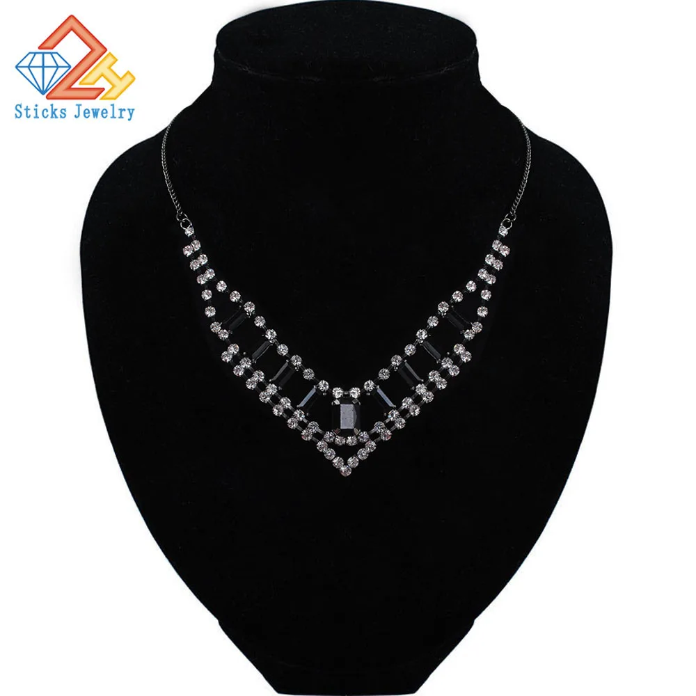 Ожерелье в форме когтя V образная черно белая акриловая цепочка ювелирные