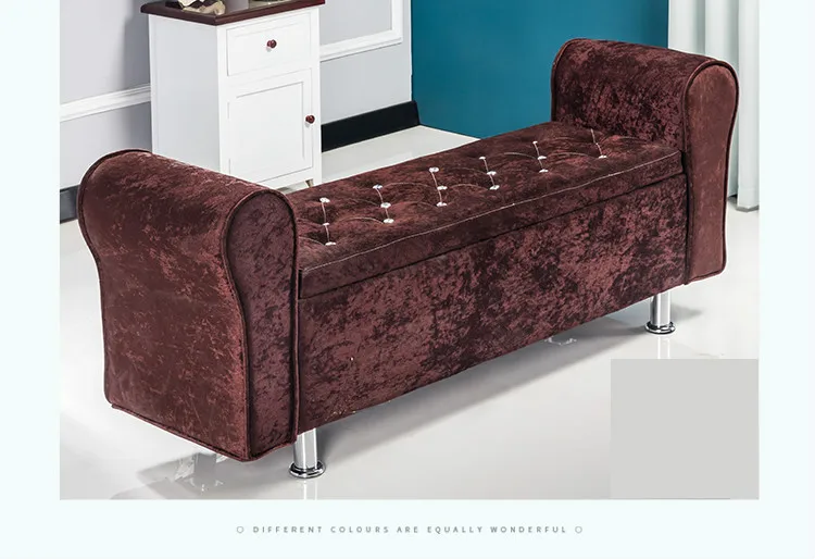 Multifunctional Storage Stool Chair Bedroom Bed End Stool Storage Bench Fabric Shoe Bench Household Sofa Bench Pouf Taburete