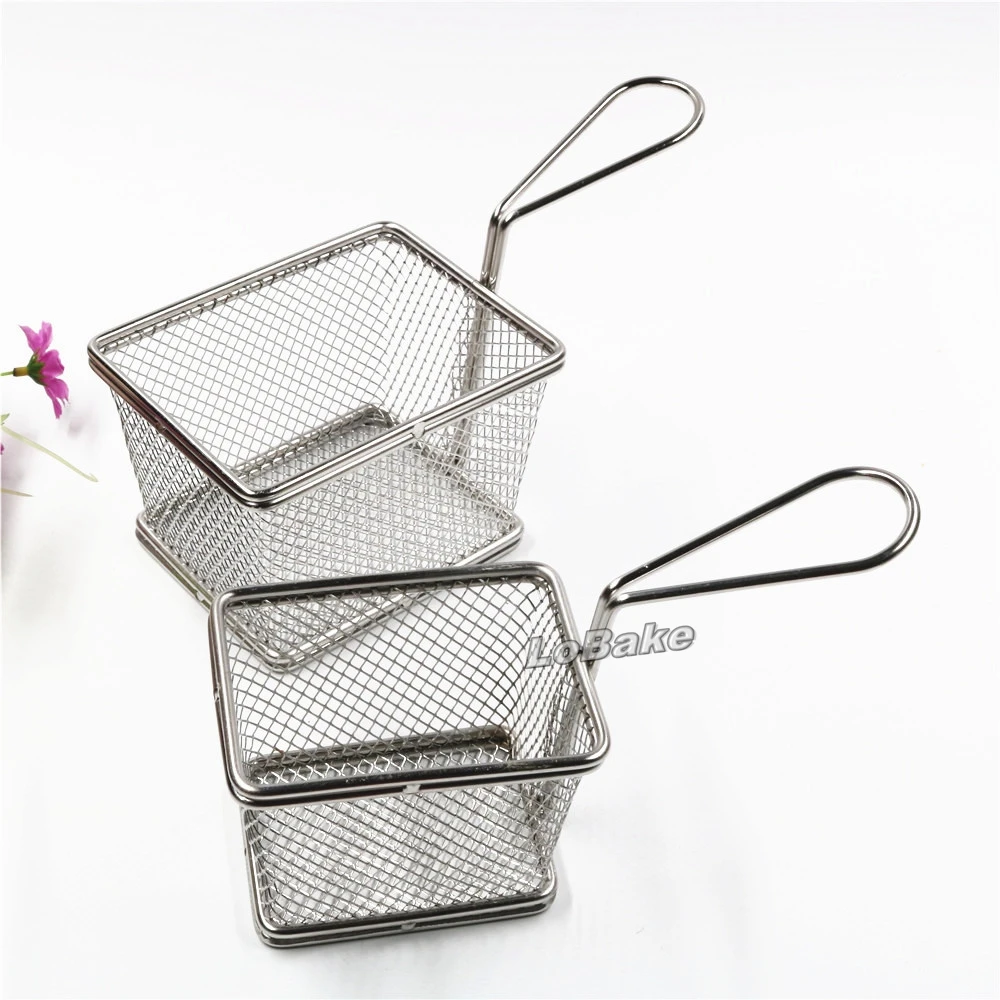 (2 шт./комплект) 2 размера прямоугольная корзина из нержавеющей стали для жареной