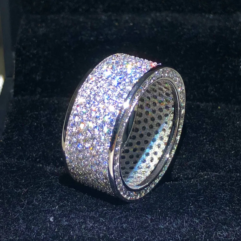 Роскошное ювелирное изделие модель S925 и 320 блестящее кольцо на палец шесть рядов