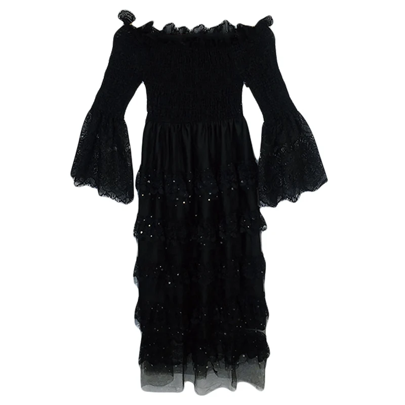 Платье пачка женское длинное с вырезом лодочкой лето 2019|Женские платья| |