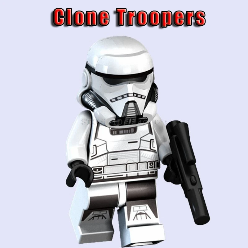 Clone Troopers Кубики на тему фильмов игрушки клонированные солдатики Звездные войны наборы солдат охраны армии Дарт Вейдер Скайуокер Рей R2D2 C3PO Блок Игрушка Звездные войны фигурка - Цвет: Clone Troopers