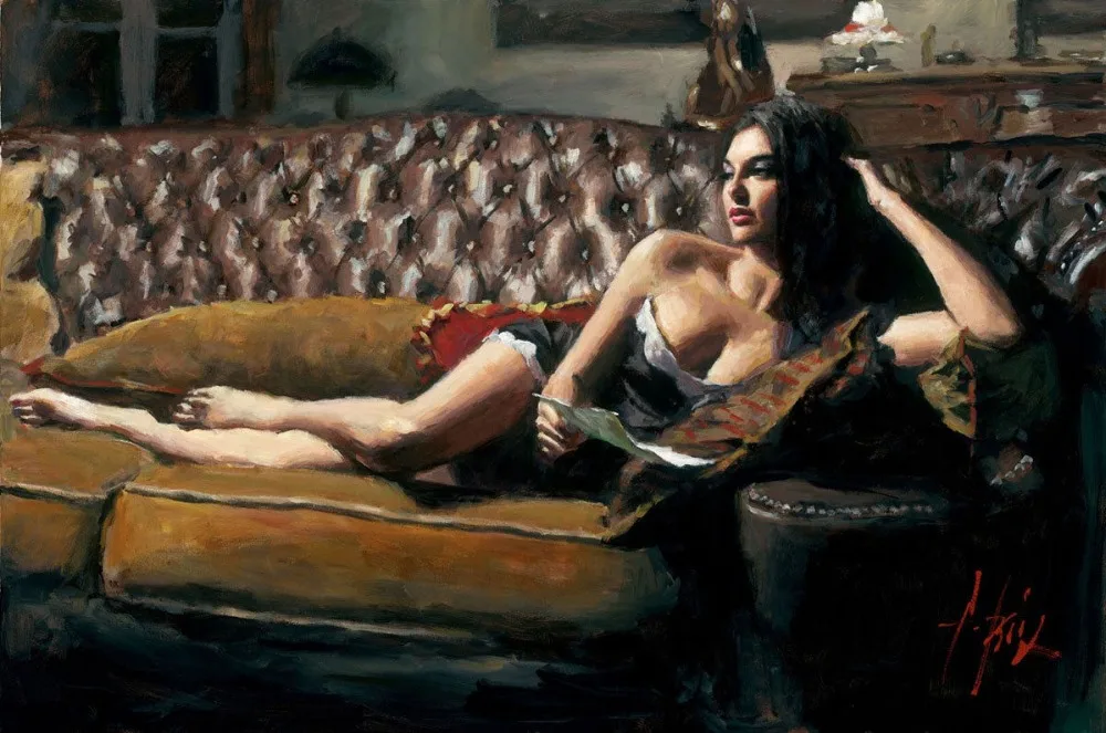 Портрет на стену картина маслом Fabian Perez Saba с буквой домашний Декор Картина на холсте Ручная роспись без рамки
