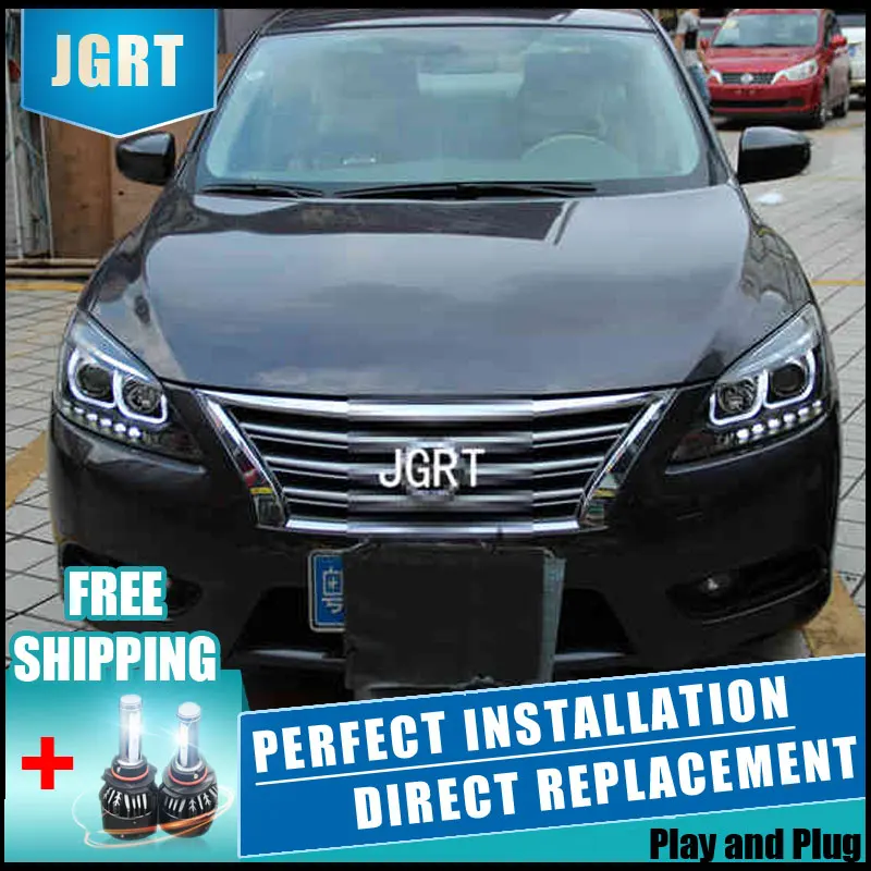2 шт. светодиодный фары для Nissan Sentra 2012-2014 Автомобильный свет двойной ксеноновые