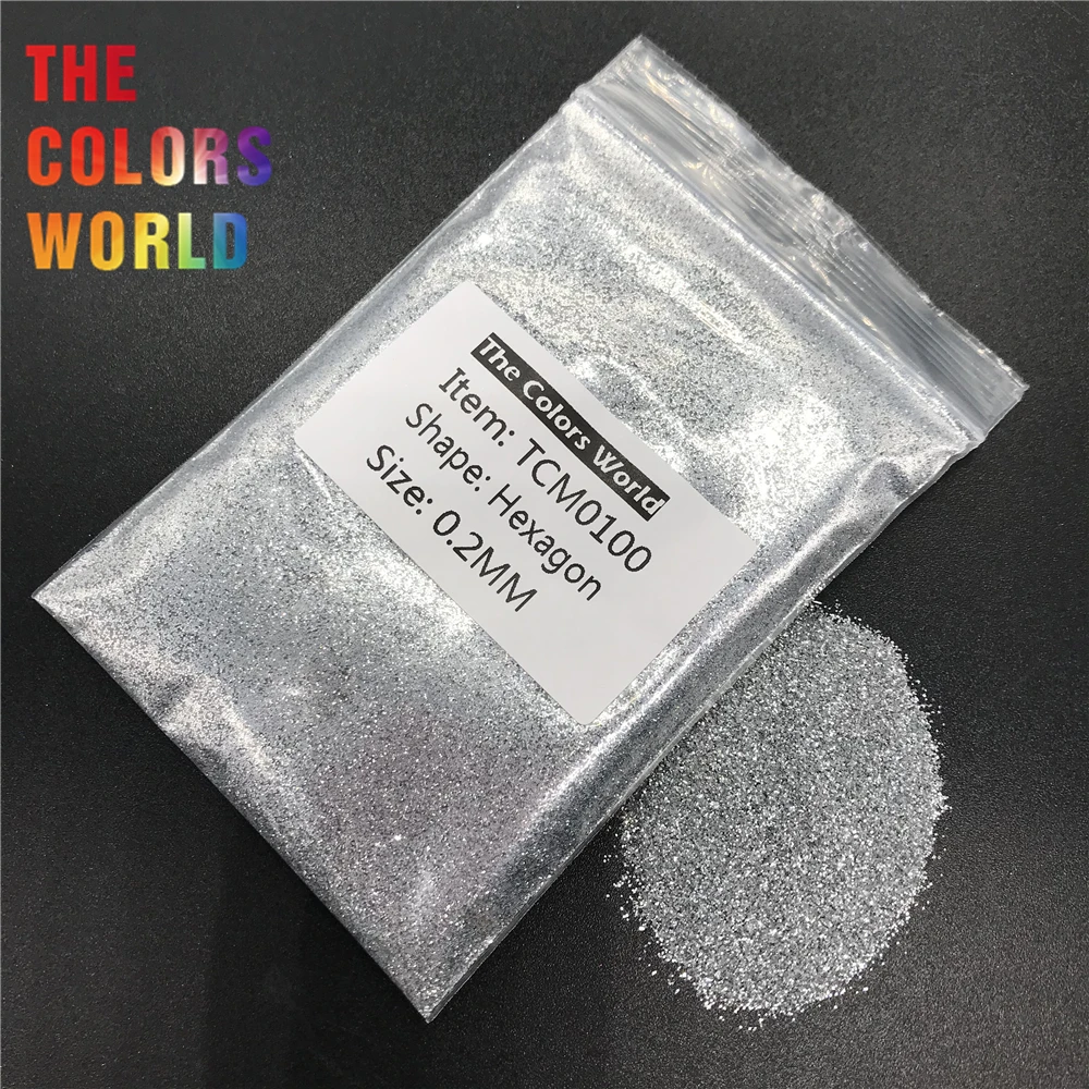 Яркий серебристый блеск TCM0100 металлический шестиугольной формы блестки для