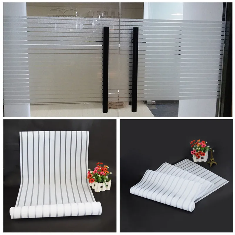 Стеклянная оконная пленка матовая Современная полоса самоклеющаяся наклейка