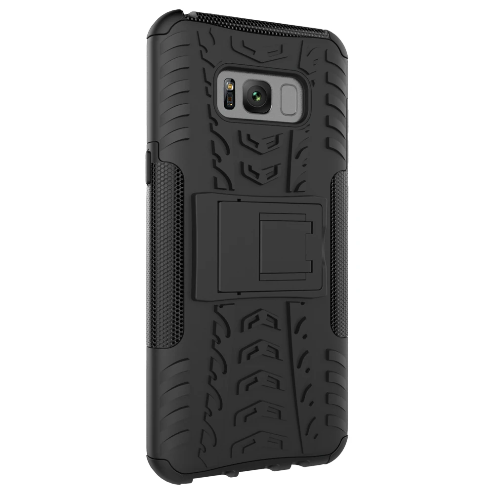 Для Samsung S8 Plus Роскошные 3D Мягкие силиконовые ТПУ + Жесткий PC 2 в 1 Стенд Панцири