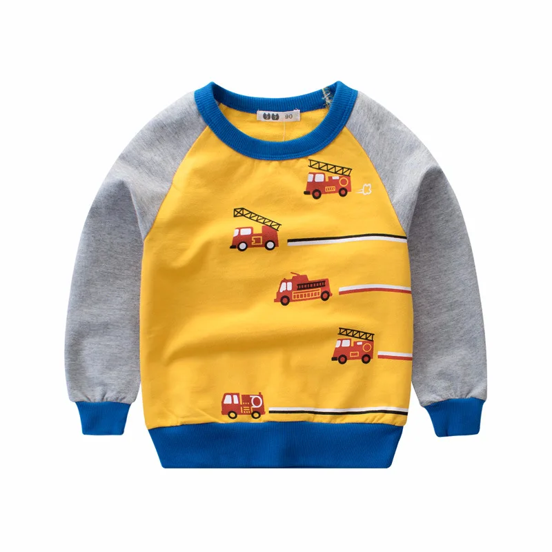2018 Boy girls Designer brand T shirt spring Long sleeve Bottoming 100% Cotton car top tees baby sweatshirt kids clothing | Детская