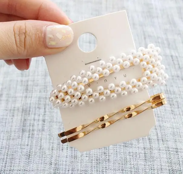 3 шт./компл. металлическая заколка для волос с жемчугом аксессуары головного