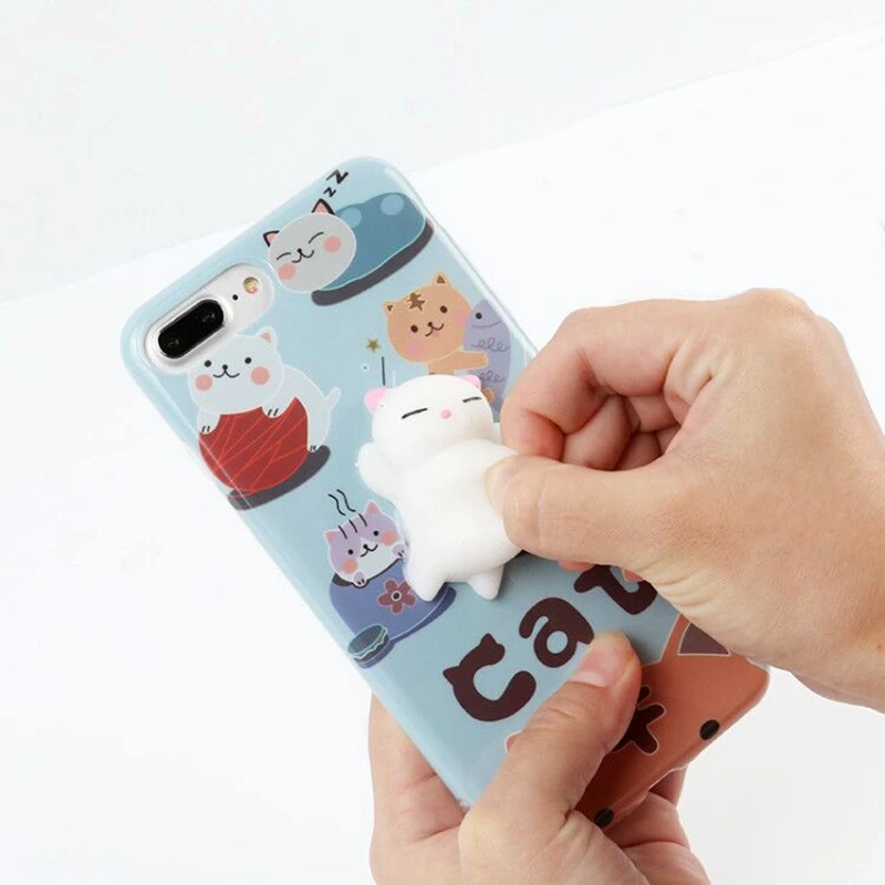 

Cute 3D Squishy Cat Cartoon Phone Case For Samsung Galaxy J3 2017 J330 J5Pro J530 J7Pro J730 Case EU Version Soft TPU Back Cover
