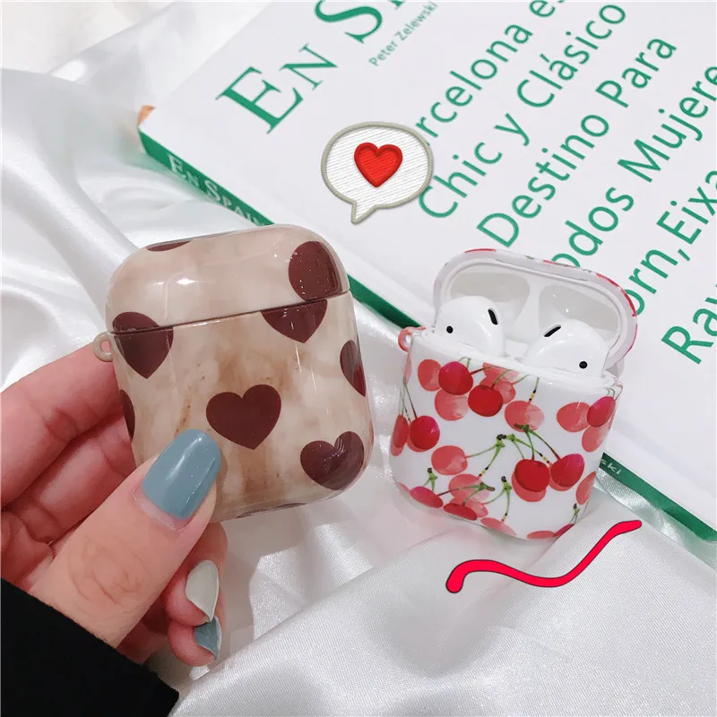 iToncs Case for Original Apple Airpods Cherry Cute Cover 2 1 Accessories Earphone Air Pods Box Coque |