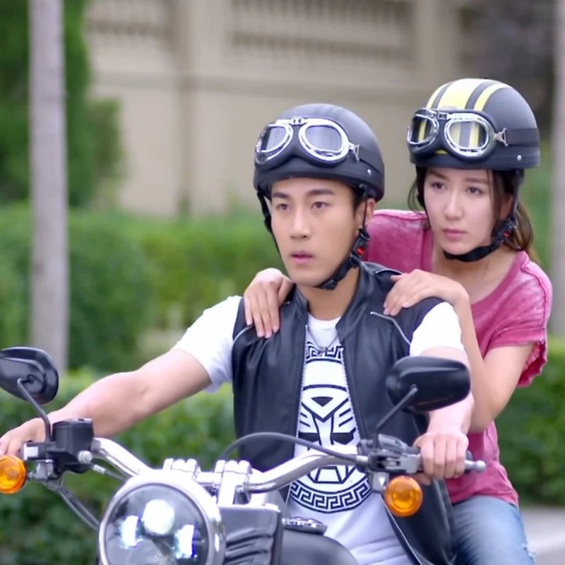 HOT sale Motorcycle Scooter Open Face Helmet with Goggles Retro Vintage Style Professional Moto | Автомобили и мотоциклы