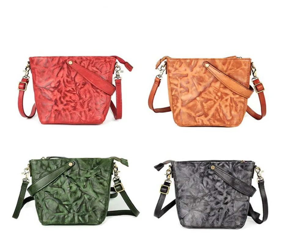 Женские кожаные сумки в стиле ретро простая кожаная сумка-мессенджер из кожи