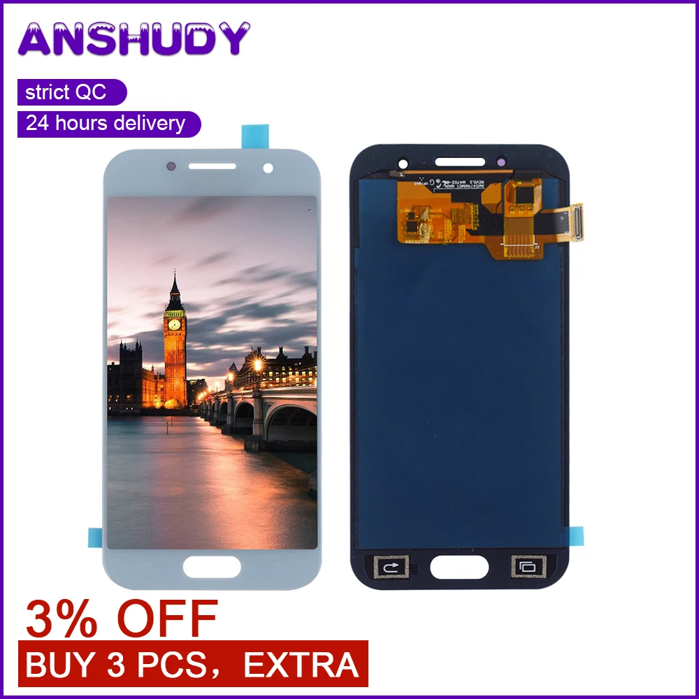 A320F сенсорный ЖК-экран дигитайзер сенсор в сборе для Samsung Galaxy A3 2017 A320 A320F/DS A320Y/DS A320Y