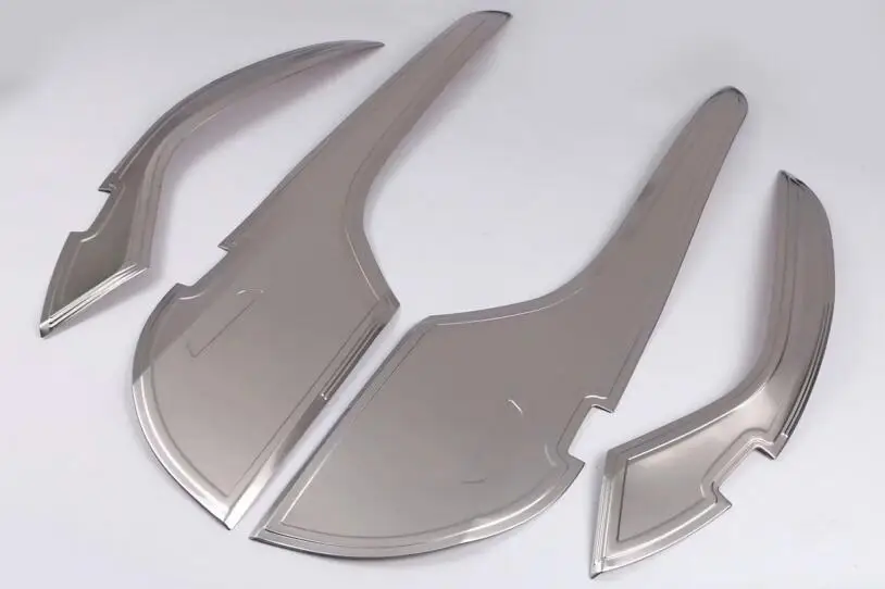 Stainless steel Ручка для автомобиля для укладки волос крышка дверца батарейного внутренняя анти kick коврик защитную крышку рамки 4 шт. для Toyota New Camry XV70 - Название цвета: Stainless steel