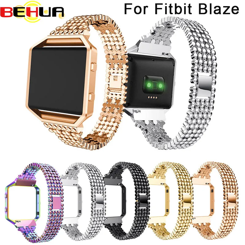 Ремешок для часов с металлической рамкой дома 2в1 сменный ремешок Fitbit Blaze умный