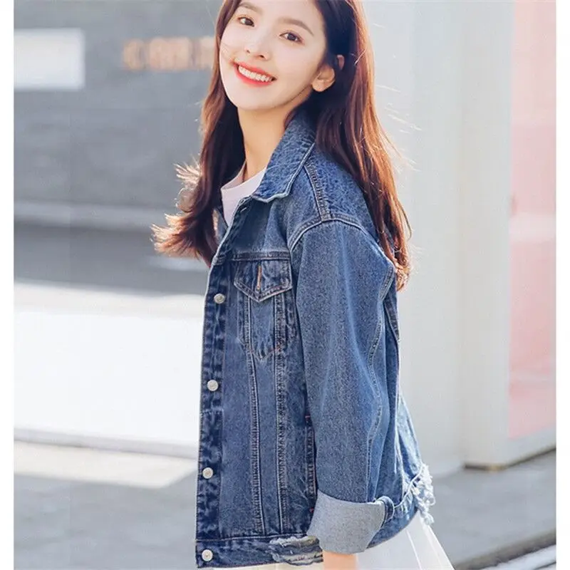 Корейская модная джинсовая куртка для женщин 2020 Женская Весенняя ВИНТАЖНАЯ