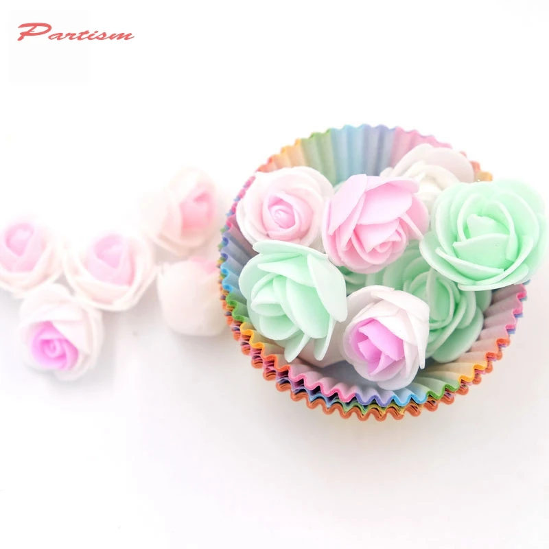 100 шт./лот 3 см мини пенополиэтилен роза искусственный цветок голову для Свадебные