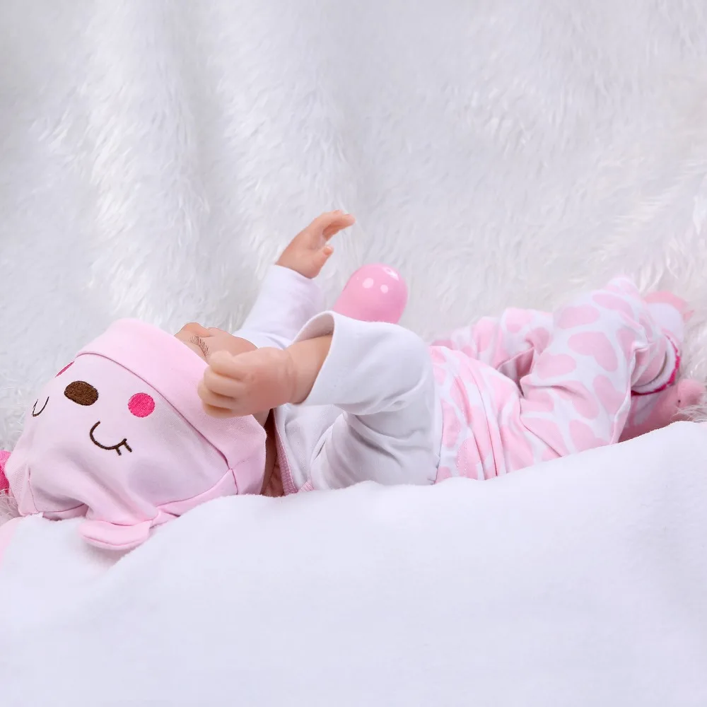 NPKCOLLECTION 1" силиконовые реборн Младенцы реалистичные Reborn кукла глаза закрытые Спящая перед сном игрушка мягкая ткань тело Настоящее прикосновение