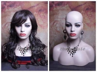 fiberglass realistic female manikin mannequin dummy head bust for hat sunglass jewelry wigs display