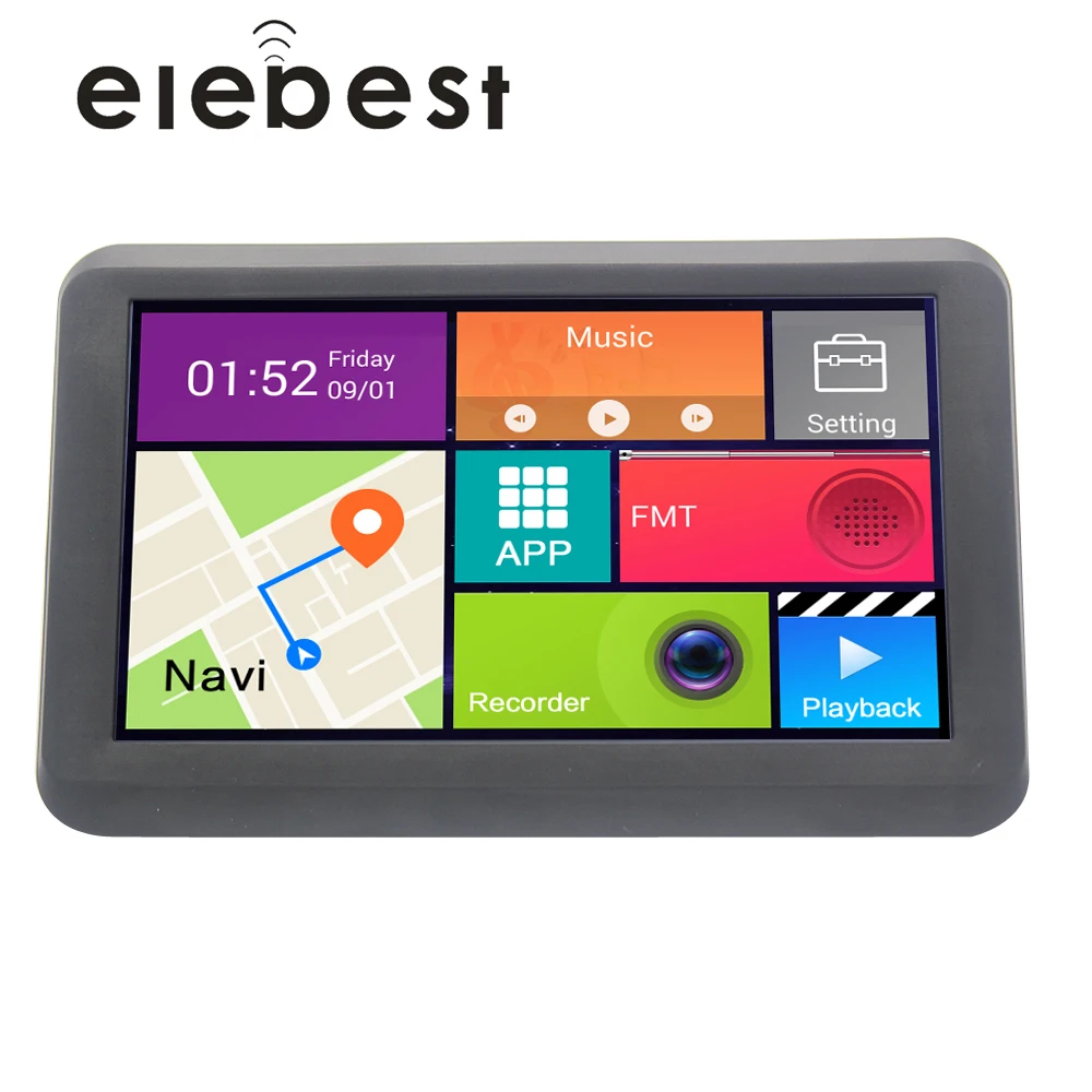Автомобильный видеорегистратор Elebest A7002S 7 дюймов GPS Android 4 сенсорный экран 1080 P Wi Fi