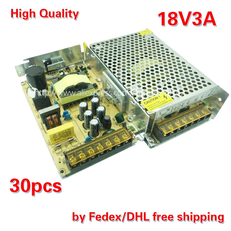 Оптовая продажа Бесплатная доставка 30 шт. высокое качество 18 В 3 А постоянный ток