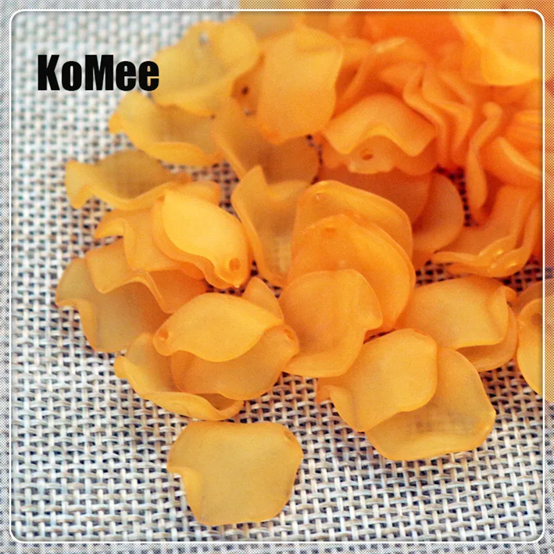 2017 Новинка 500 шт./лот розовые Матовые акриловые лепестки Листья бусины 15 мм модный