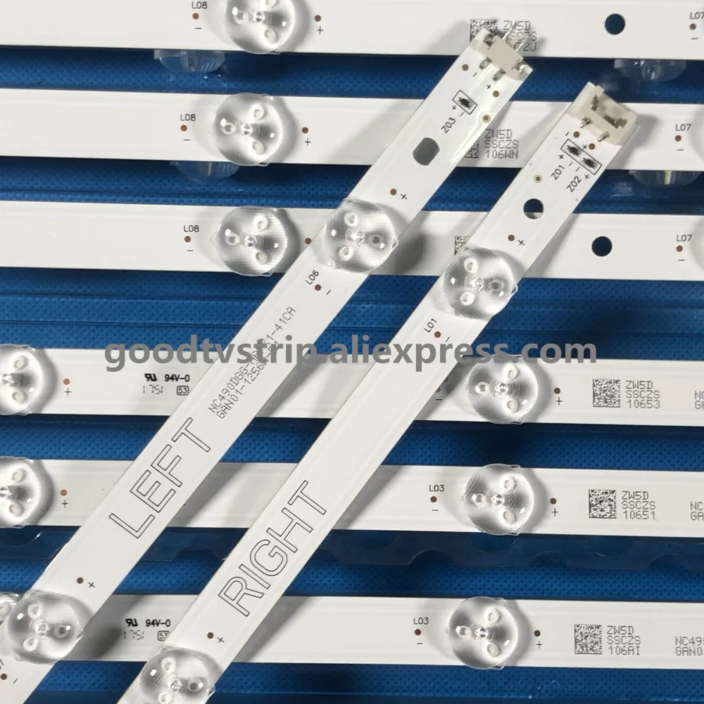 

8pcs LED strip For LG 49" TV NC490DUE-AAFX1-41CA GAN01-1294A-P1 RIGHT GAN01-1295A-P1 LEFT 49LJ5500 49LJ550M 49LG594V-ZA new