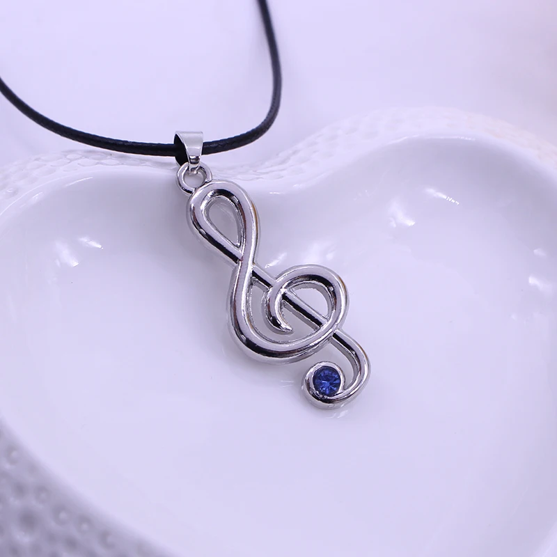 

Elegant Musical Note Crystal Necklace For Women Girls Rhinestone Symbol Pendant Necklaces Rope Long Chain Jewelry Gifts