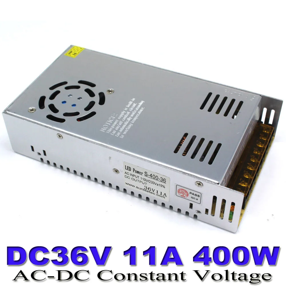 Одиночный выход DC36V 11A 400W Регулируемый переключатель питания трансформатор AC110 220V
