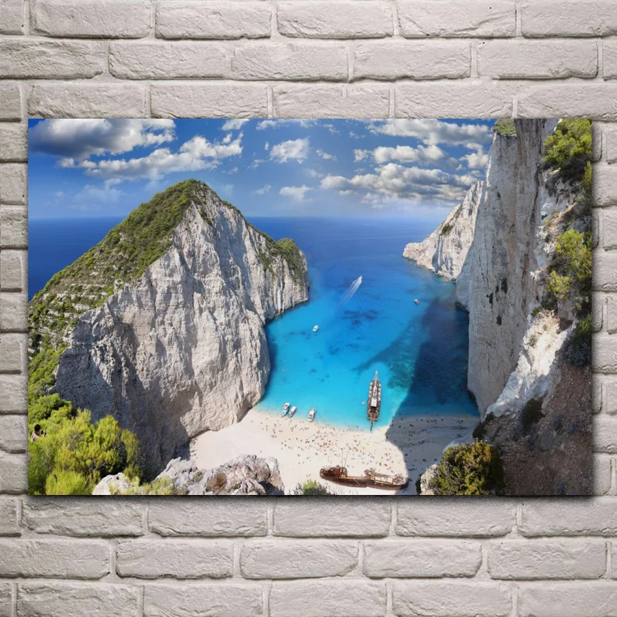 

Пляж, Греция, морской берег, природа, пейзаж, тканевые плакаты на стену, Арт, украшение для гостиной KE233