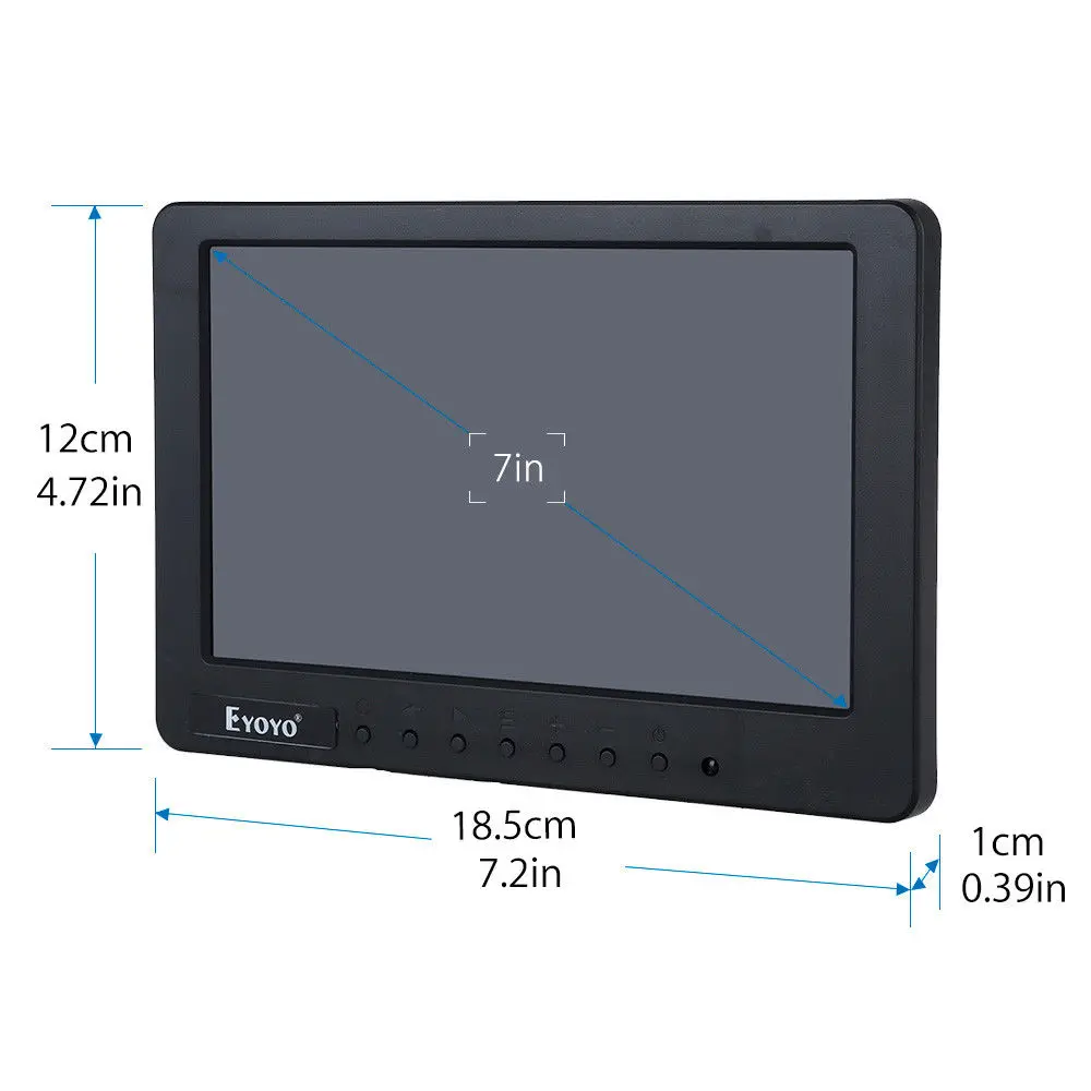 Eyoyo S701 7 &quotдюймовый ЖК-цветной дисплей tft Видео Аудио BNC AV CVBS вход DC 12 В для