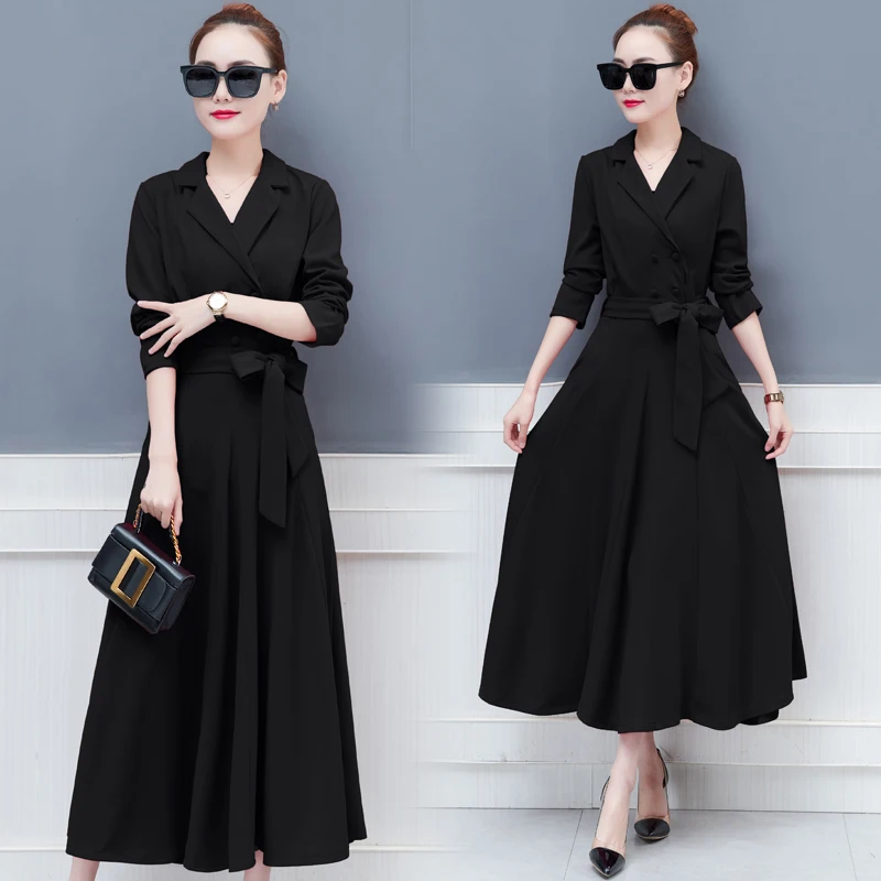 Women Dress Elegant Spring Autumn New Long sleeve Red Black Plus size Vestidos Dresses Robe Femme Party | Женская одежда