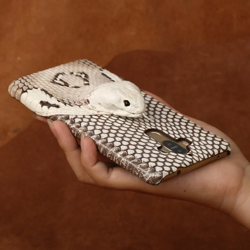 Wangcangli брендовый чехол для телефона с настоящей головой змеи задняя крышка