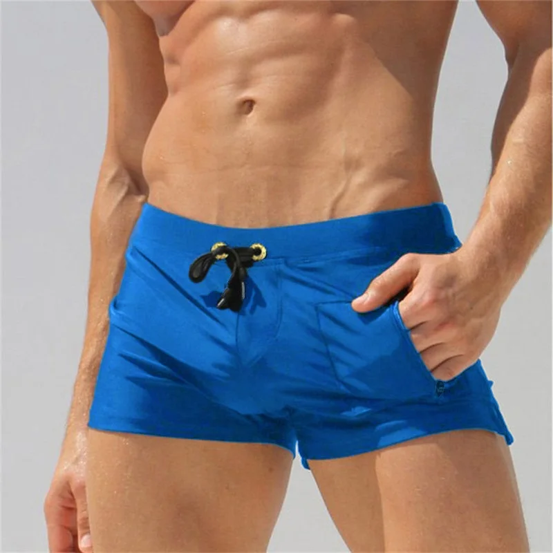 Royal blue ALSOTO, новинка, пляжные шорты, мужские плавки, шорты, мужские, дышащие, мужские плавки, боксеры, трусы, Sunga, купальники - Цвет: Royal blue
