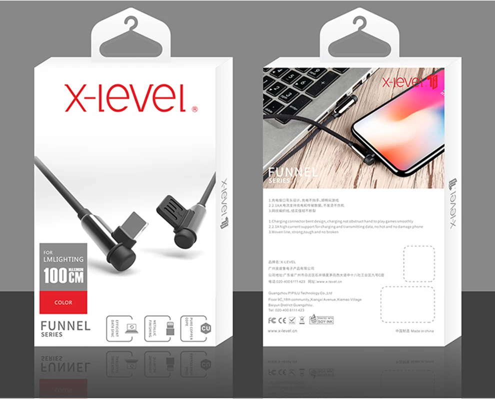 X-Level USB кабель для iPhone X XS Max XR 8 7 6 6S Plus нейлоновый плетеный провод Быстрая зарядка зарядное устройство для передачи данных кабель Lightning